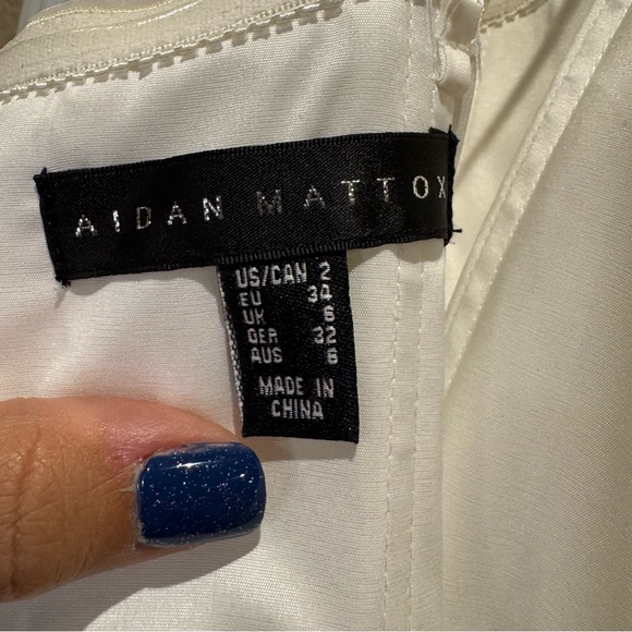 Aidan Mattox Women’s Size 2 Strapless Beaded Mermaid Flare Gown Dress Off White - Picture 12 of 12